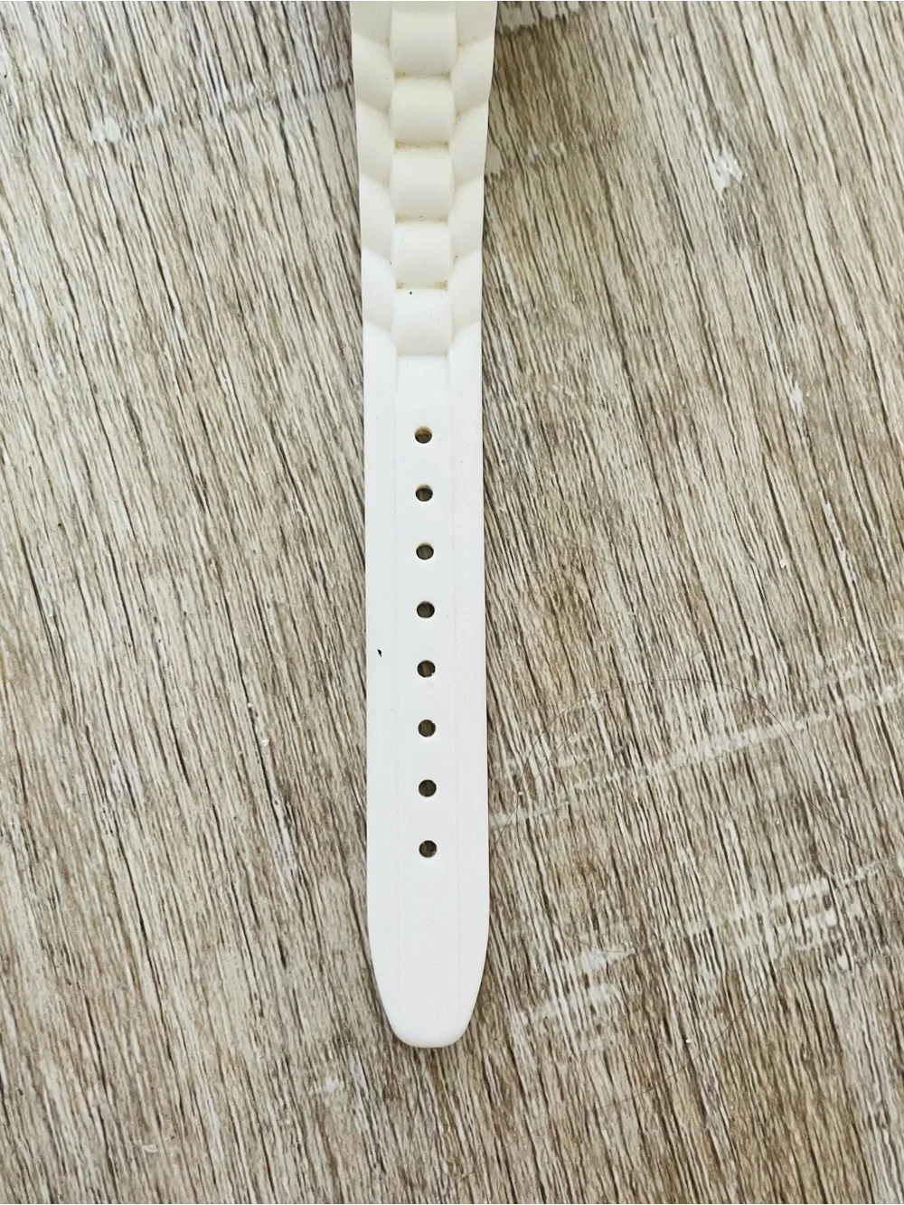 White Silicone Strap Watch with Pink Accents